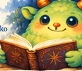 Monstruo verde leyendo un libro